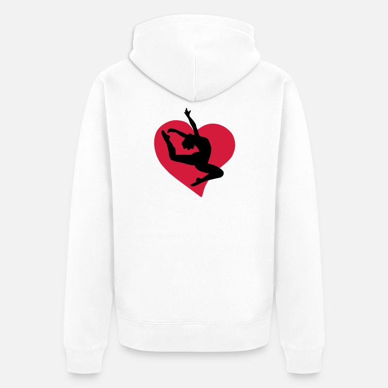 I love dancing - Ich liebe tanzen - Unisex Premium Bio Zip Hoodie - Weiß