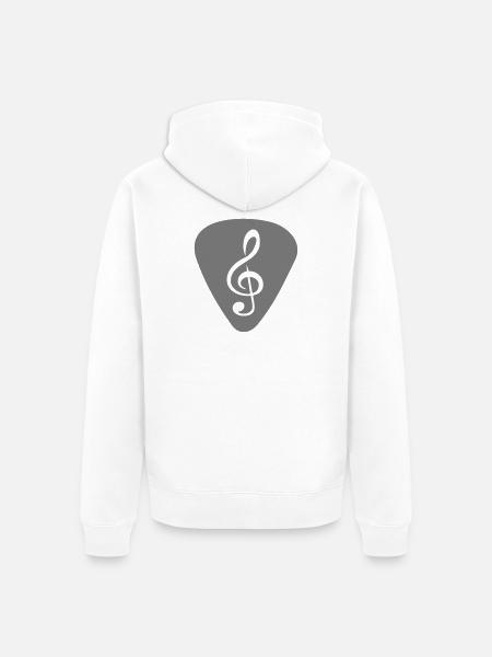 plektrum_notenschluessel - Unisex Premium Organic Zip Hoodie - white