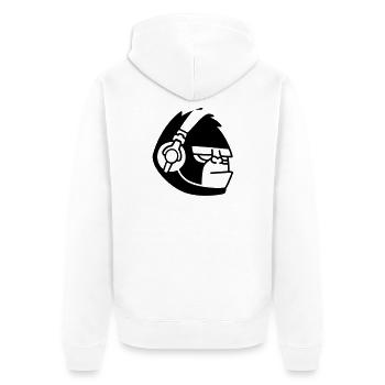 Gorilla Music DJ – Lustiges Affen Party T-Shirt - Unisex Premium Bio Zip Hoodie - Weiß - Hinten - Thijin (182cm)