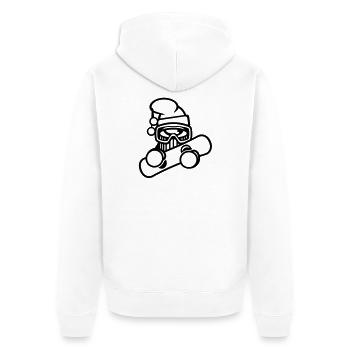 snowboarder schnee winter - Unisex Premium Bio Zip Hoodie - Weiß - Hinten - Thijin (182cm)