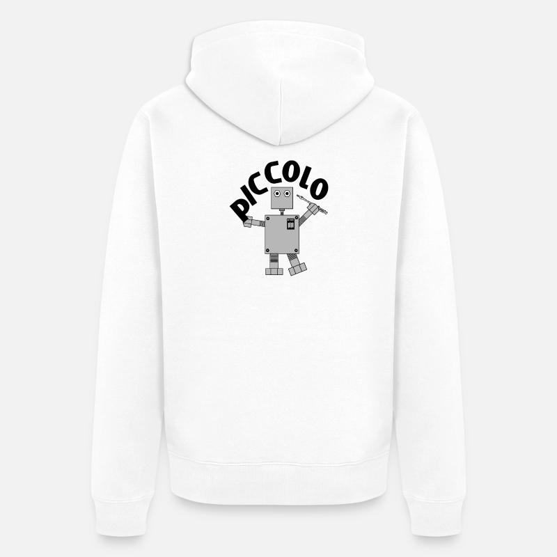 Piccolo Robot Text - Veste à capuche bio Premium Unisexe - blanc