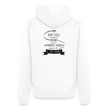 beau gosse pompier - Veste à capuche bio Premium Unisexe - blanc - Dos - Thijin (182cm)