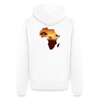 African Safari Map - Unisex Premium Organic Zip Hoodie - white - Back - Thijin (182cm)