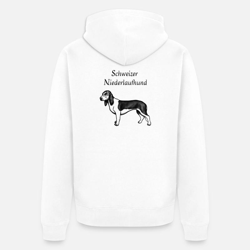Chien de basse-course suisse - Veste à capuche bio Premium Unisexe - blanc