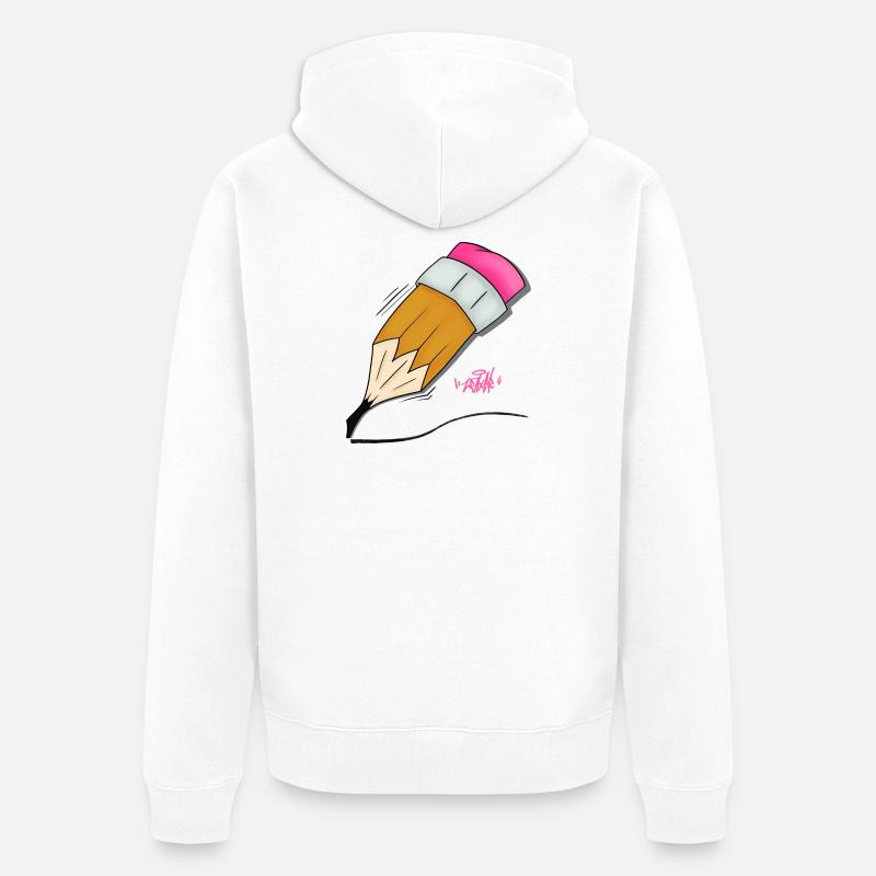 Buntstift Doodle Stil - Unisex Premium Bio Zip Hoodie - Weiß