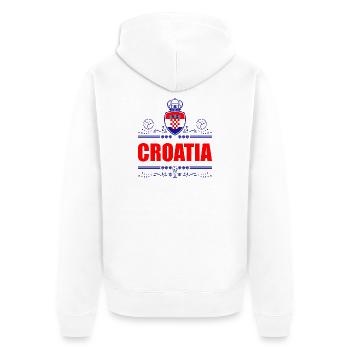 VIGNETTE CROATIE - Veste à capuche bio Premium Unisexe - blanc - Dos - Thijin (182cm)