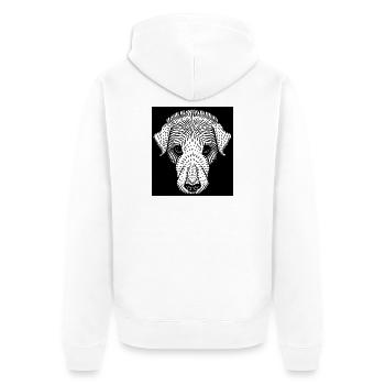 Border Terrier - Unisex Premium Organic Zip Hoodie - white - Back - Thijin (182cm)
