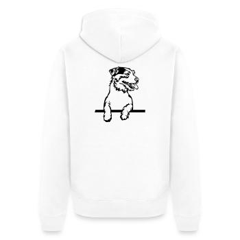 Jack Russell Terrier - Unisex Premium Bio Zip Hoodie - Weiß - Hinten - Thijin (182cm)
