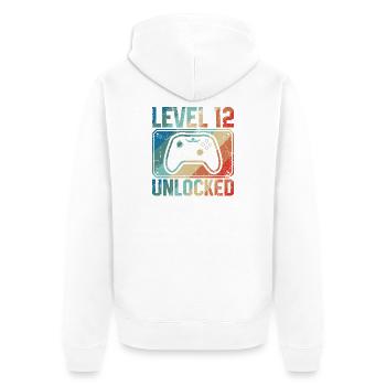 T-shirt de manette débloqué de niveau 12 - Veste à capuche bio Premium Unisexe - blanc - Dos - Thijin (182cm)