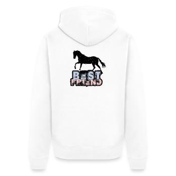 Meilleur ami Horse Pferd - Veste à capuche bio Premium Unisexe - blanc - Dos - Thijin (182cm)