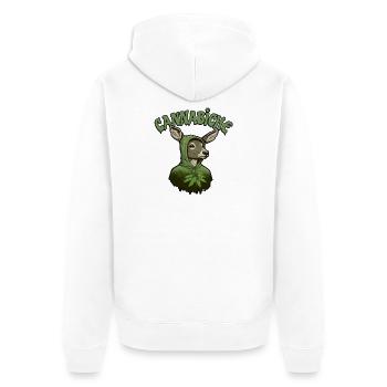 Cannabiche 03 - Unisex Premium Organic Zip Hoodie - white - Back - Thijin (182cm)