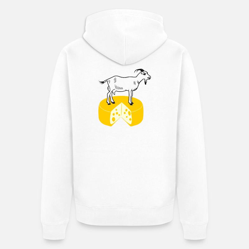 Blanc de chèvre sur fromage - Veste à capuche bio Premium Unisexe - blanc