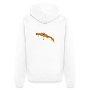 Tranche de pizza au fromage et braise - Veste à capuche bio Premium Unisexe - blanc - Dos - Thijin (182cm)