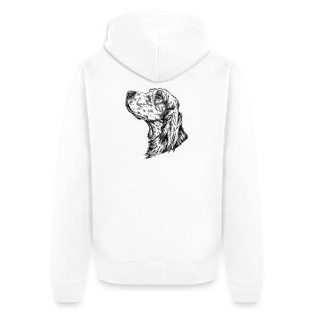 Irish Setter Portrait - Unisex Premium Organic Zip Hoodie - white - Back - Thijin (182cm)