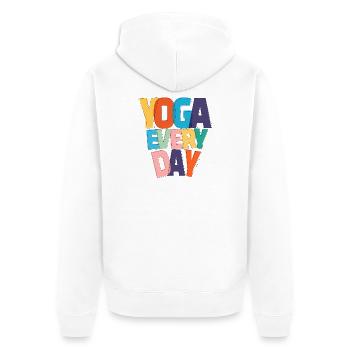 YOGA EVERY DAY - Veste à capuche bio Premium Unisexe - blanc - Dos - Thijin (182cm)