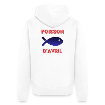 POISSON D'AVRIL - Veste à capuche bio Premium Unisexe - blanc - Dos - Thijin (182cm)
