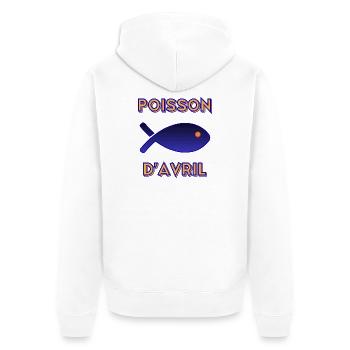 POISSON D'AVRIL - Veste à capuche bio Premium Unisexe - blanc - Dos - Thijin (182cm)