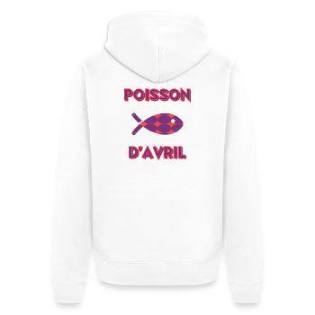 POISSON D'AVRIL - Veste à capuche bio Premium Unisexe - blanc - Dos - Thijin (182cm)