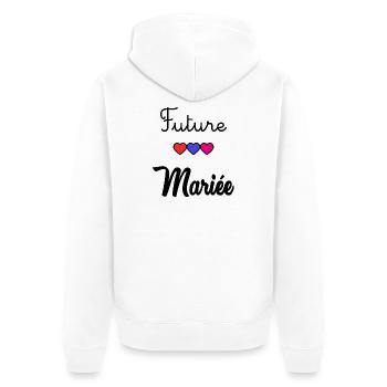 ZUKÜNFTIGE BRAUT - Unisex Premium Bio Zip Hoodie - Weiß - Hinten - Thijin (182cm)