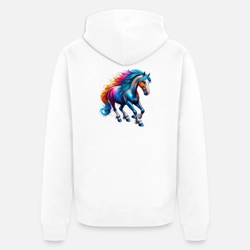 Cheval - Veste à capuche bio Premium Unisexe - blanc