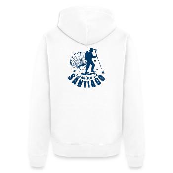 Camino de Santiago, chemin de Compostelle - Veste à capuche bio Premium Unisexe - blanc - Dos - Thijin (182cm)