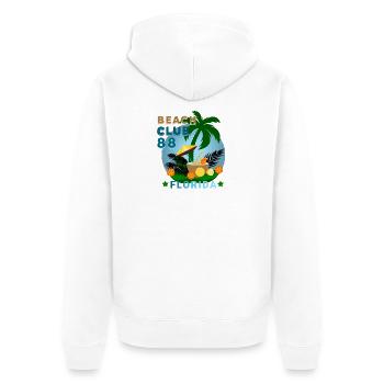 BEACH CLUB florida - Unisex Premium Organic Zip Hoodie - white - Back - Thijin (182cm)