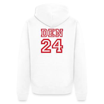 Denmark Dänemark - Unisex Premium Organic Zip Hoodie - white - Back - Thijin (182cm)