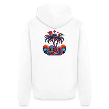 Palm Trees - Unisex Premium Organic Zip Hoodie - white - Back - Thijin (182cm)