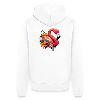 Flamant - Veste à capuche bio Premium Unisexe - blanc - Dos - Thijin (182cm)