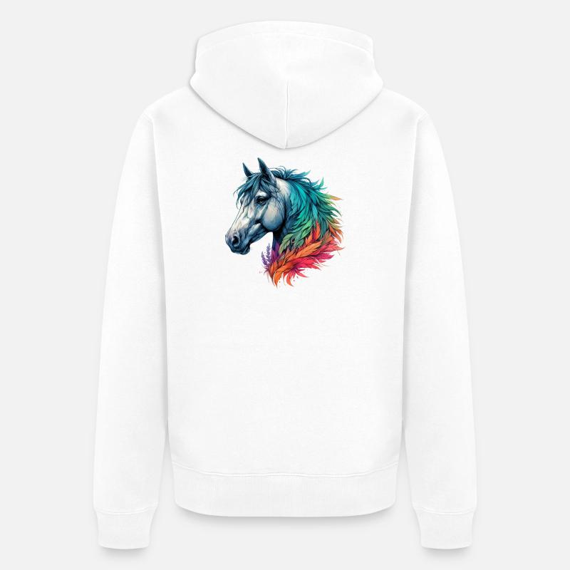 Cheval - Veste à capuche bio Premium Unisexe - blanc