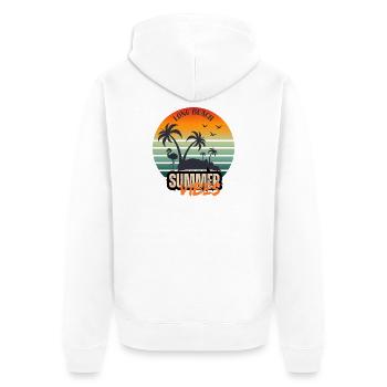 Summer time Palm beach Holiday Sommerzeit Urlaub - Unisex Premium Bio Zip Hoodie - Weiß - Hinten - Thijin (182cm)