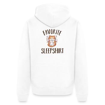 Sleeping Cat Pajamas - Unisex Premium Organic Zip Hoodie - white - Back - Thijin (182cm)