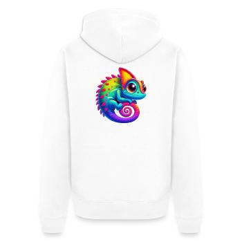 Caméléon - Veste à capuche bio Premium Unisexe - blanc - Dos - Thijin (182cm)