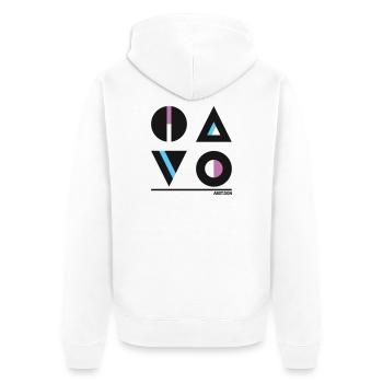 Abstract Geometry Design - Stylish Fashion - Unisex Premium Organic Zip Hoodie - white - Back - Thijin (182cm)