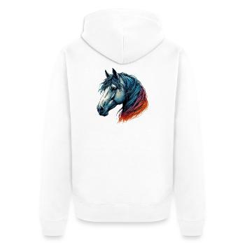 Cheval - Veste à capuche bio Premium Unisexe - blanc - Dos - Thijin (182cm)