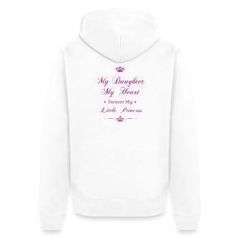 My Daughter My Heart Forever My Little Princess - Unisex Premium Bio Zip Hoodie - Weiß - Hinten - Thijin (182cm)