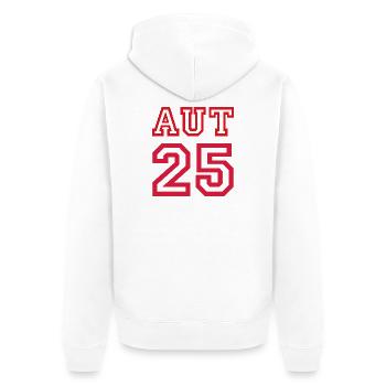 AUSTRIA - Unisex Premium Bio Zip Hoodie - Weiß - Hinten - Thijin (182cm)