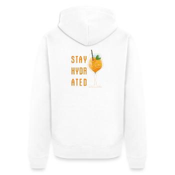 Stay Hydrated Spritz Longdrink Cocktail Party - Unisex Premium Bio Zip Hoodie - Weiß - Hinten - Thijin (182cm)