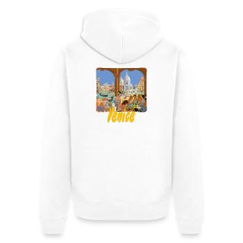 Venedig - Unisex Premium Bio Zip Hoodie - Weiß - Hinten - Thijin (182cm)