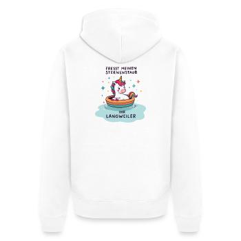 Einhorn Bootsfahrt - Unisex Premium Bio Zip Hoodie - Weiß - Hinten - Thijin (182cm)