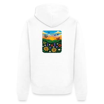 Summer Meadow - Unisex Premium Organic Zip Hoodie - white - Back - Thijin (182cm)