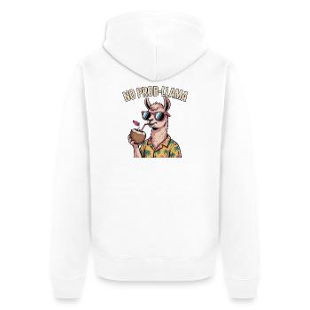 Pas de problème Llama Lama drôle - Veste à capuche bio Premium Unisexe - blanc - Dos - Thijin (182cm)