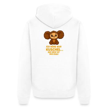 Cuddly bear with saying - Unisex Premium Organic Zip Hoodie - white - Back - Thijin (182cm)