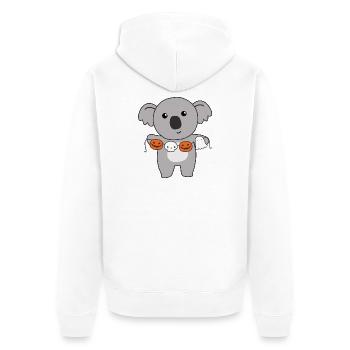 Koala Happy Halloween Citrouille Chauve-souris Costume - Veste à capuche bio Premium Unisexe - blanc - Dos - Thijin (182cm)