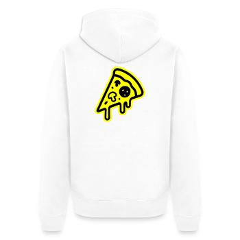 Pizza Symbol - Unisex Premium Bio Zip Hoodie - Weiß - Hinten - Thijin (182cm)