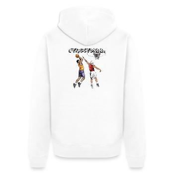 Basketball Fighting Spirit Illustration - Unisex Premium Organic Zip Hoodie - white - Back - Thijin (182cm)