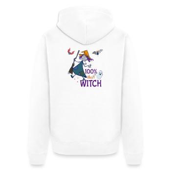 Halloween Hexe - Unisex Premium Bio Zip Hoodie - Weiß - Hinten - Thijin (182cm)