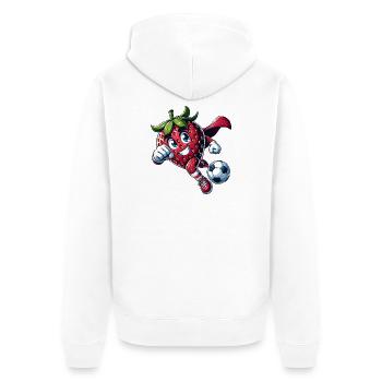 Football Fraise Super-héros Kicker Comic - Veste à capuche bio Premium Unisexe - blanc - Dos - Thijin (182cm)