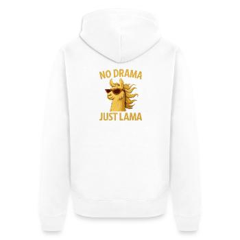 Pas de drame, juste un lama - Veste à capuche bio Premium Unisexe - blanc - Dos - Thijin (182cm)