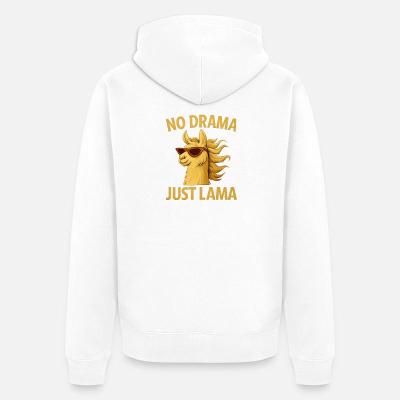 Pas de drame, juste un lama - Veste à capuche bio Premium Unisexe - blanc